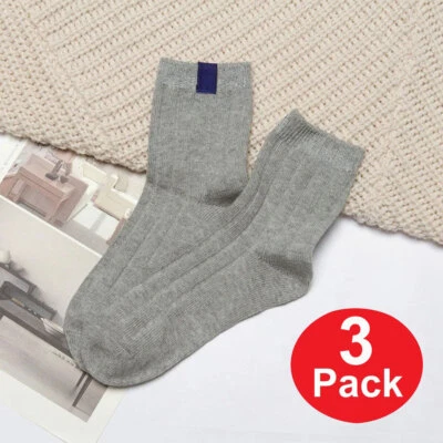 3 pares de calcetines informales de algodón brillantes de color liso para mujer talla 9-11 NUEVO Foto 1 de 4