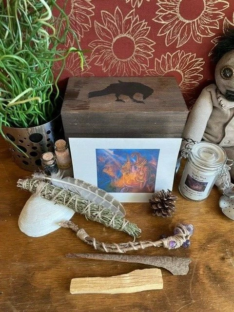 Kitchen Witch Recipe Box Kit W/Spell Recipes New Handmade in the USA