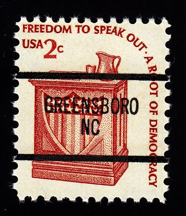 1582a Americana Series 2c Bureau Precancel City “Greensboro NC” NH OG - Image 1 of 1