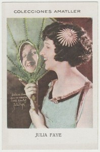 Julia Faye 1920s CHOCOLATE AMATLLER Trading Card From Spain #NN-54-100 E3