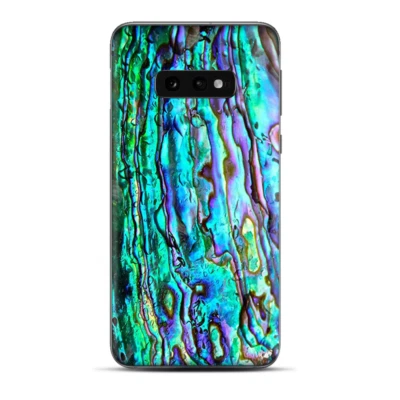 Envoltura de calcomanías de pieles para Samsung Galaxy S10e - ondulaciones de abulón verde azul púrpura Foto 1 de 3