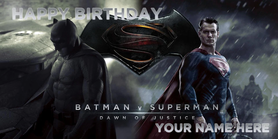 Banner de cumpleaños personalizado 6 pies x 3 pies Batman Vs Superman, DC Foto 1 de 1
