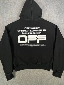 Off White Hoodie Herren Small Black Wavy Line SS20 Heavyweight Pullover - Bild 1 von 14