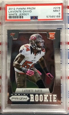 2012 PANINI PRIZM LAVONTE DAVID, #278, ROOKIE, MODERN VARIATION, PSA MINT 9 - Image 1 of 2