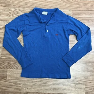 Vtg Single-Stitch 60s Rhodes Rugby Blue Polo Shirt Youth M (10) - Picture 1 of 4