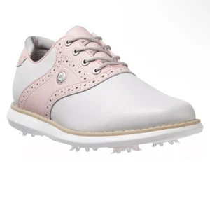 FootJoy NUEVO EN CAJA Traditions Zapatos de Golf Blanco Gris Rosa 9.5 - Imagen 1 de 9