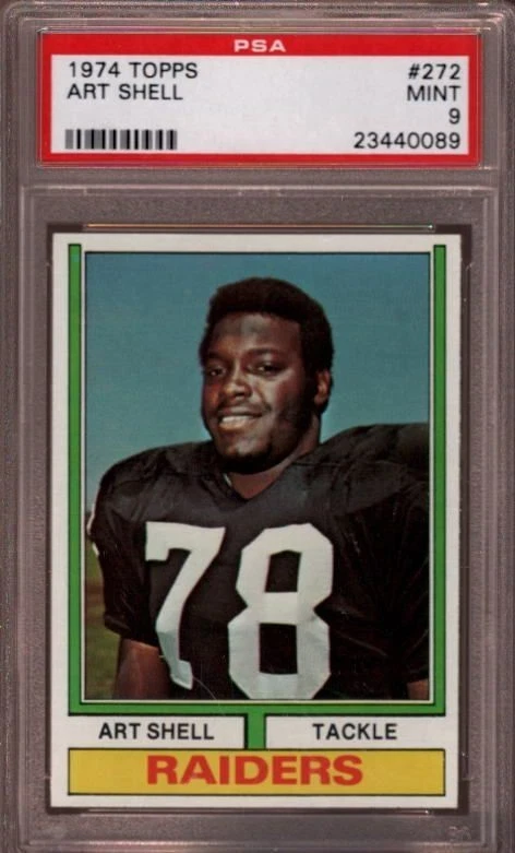 1974 TOPPS # 272 ART SHELL (RARE) OAKLAND RAIDERS (ONLY 6 HIGHER) PSA 9 MINT - Image 1 of 1