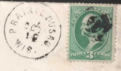 US old cover PRAIRIE DU SAC Wis. fancy cancel - Image 1 of 3