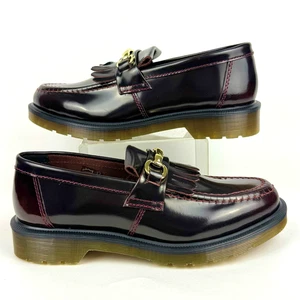Mocasín Dr. Martens Adrian Snaffle para hombre 7 Wms 8 cuero liso rojo cereza nuevo sin caja - Imagen 1 de 10