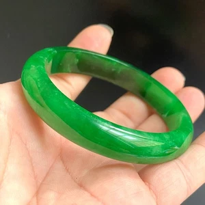 Certified Green 60mm Natural Grade A Burma jadeite Bangle Bracelet 5462 - Picture 1 of 6