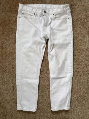Pantalones de mezclilla Banana Republic blancos ajustados 34w 30L   Foto 1 de 4