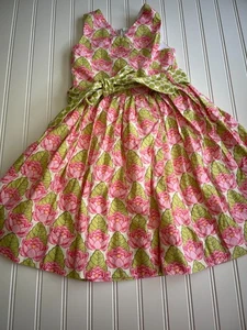 Girls Coco Dots Floral Dress Size 5 pink green polka dots - Picture 1 of 6
