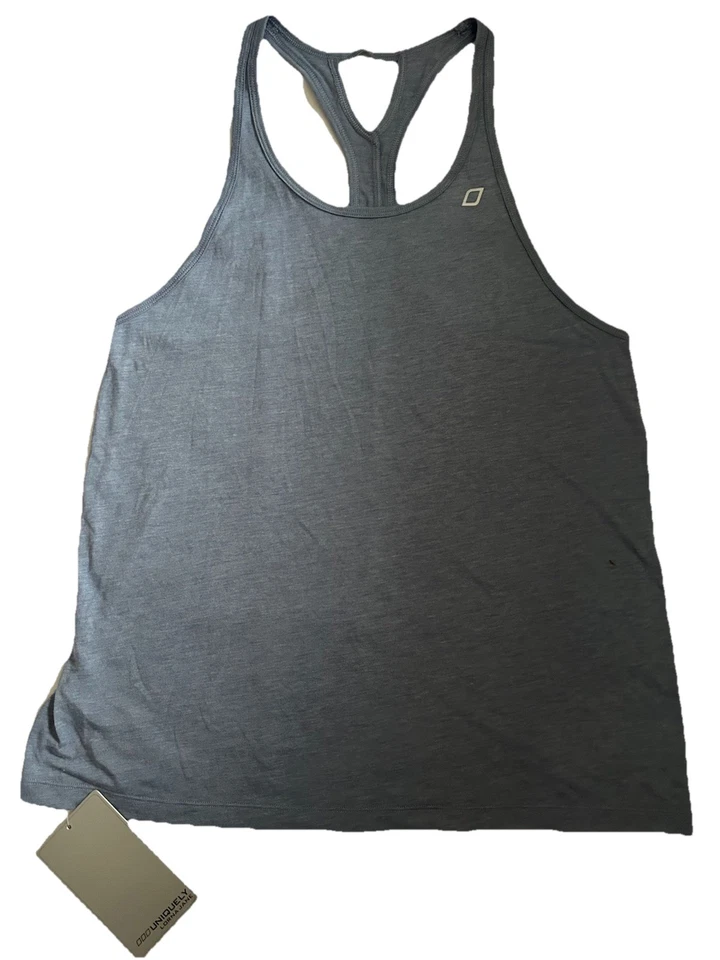 Camiseta sin mangas Lorna Jane mente y cuerpo talla mediana gris gravedad espalda deportiva Foto 1 de 3