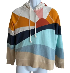 Faherty Damen Pullover Hoodie M Soleil Abstrakt Sonne & Meer Patchwork L/S - Bild 1 von 9