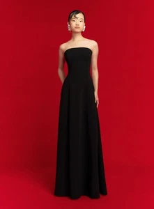 AUTHENTISCHES Solace London Helena trägerloses Maxikleid schwarz UK-Größe 14 - Bild 1 von 5