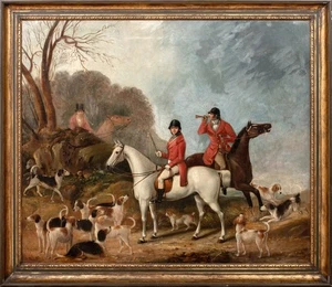 Große englische Fuchsjagdgesellschaft Foxhounds John Ferneley (1782-1860) aus dem 19. Jahrhundert - Bild 1 von 18