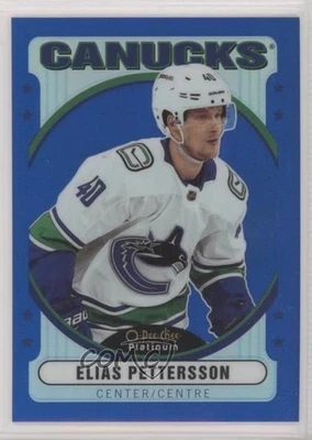2021-22 O-Pee-Chee Platinum Retro Rainbow Blue /199 Elias Pettersson #R-5 - Image 1 of 2