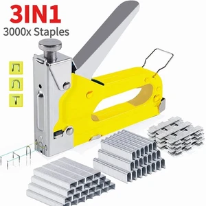 Staple Gun Heavy Duty Tacker Stapler Upholstery Nail Gun 3000x Staples Hand Tool - Picture 1 of 14