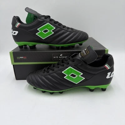 Lotto Stadio OG II FG Soccer Cleats - All Black, Spring Green | Men’s Size 9 - Image 1 of 4