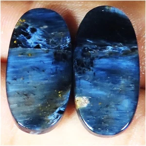24.60 Cts Natural PIETERSITE Pair Cabochon Oval Shape Gemstone 12x25x3 mm GL-245 - Picture 1 of 7