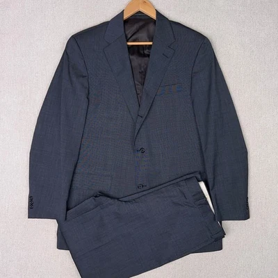 J.PRESS Wool 2 Piece Suit 42L 37x31 Navy End on End 3 Button Canada  - Image 1 of 4