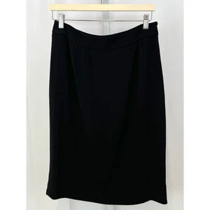 MAX MARA Italy Straight Skirt Flat Front Side Zip Lined Black Size US 10 - Picture 1 of 7
