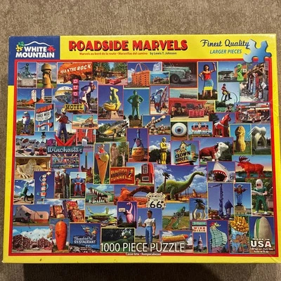 1000 Pc White Mountain Roadside Marvels #1320 24 x 30” COMPLETE - Image 1 of 3