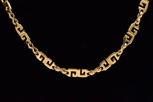 Givenchy Vintage 31" G GG Logo Halskette Kette glänzend goldfarben signiert 1980er Bin2C - Bild 1 von 12