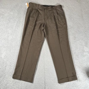 Savane Herren braun gerade Passform Komfort Taille Anzughose Größe 38x29 - Bild 1 von 7