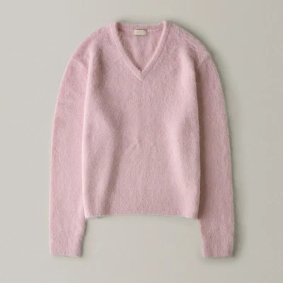 THE ROW Womens Autumn Winter New V-neck Wool Knitted Loose Fashion Sweater - Image 1 of 4