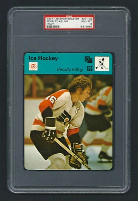 PSA 8 PENAL MATANZA con Bobby Clarke 1979 Sportscaster Hockey #31-03 ITALIA Foto 1 de 2