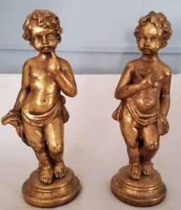 2 Vintage "CHERUB" Plaster Children Statuette-World Art-12” - Picture 1 of 7