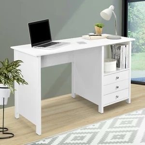 White Techni Mobili Contemporary Home Office Dorm Study Desk W/ 3 Drawers *NEW* - Picture 1 of 10