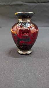 Kleine Murano Glas Vase Venedig Silberüberfang aus Muranoglas 30er Jahre - Bild 1 von 11