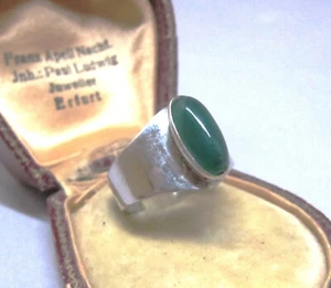 Ring Modernist Jade Chrysopras Design KULTASEPPA SALOVAARA Finland  gr. 17,5_60e - Bild 1 von 7
