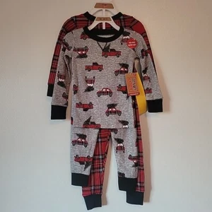 Boys Christmas Pajamas Pjs 2 Pair Size 2T Let's Get Cozy 4 Pieces - Picture 1 of 4
