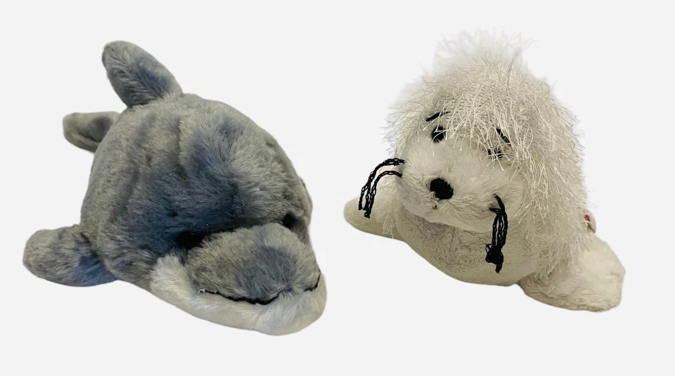 GANZ Webkins Bottle Nose Dolphin White Seal 2 Piece 10” Plush Lot - Image 1 of 4