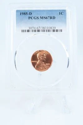1985-D PCGS MS67RD Lincoln Memorial Cent Business Strike 1C - Image 1 of 2