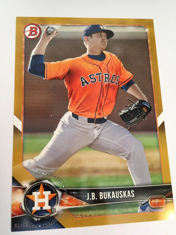 2018 Bowman Paper Prospects Jumbo 5x7 J.B. Bukauskas BP125 Gold 03/10 - Image 1 of 1