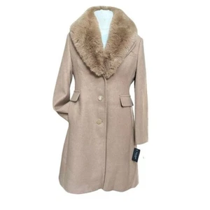 Kate Space Mantel Damen L Einreiher Mantel mit Kunstfell abnehmbarer Kragen - Bild 1 von 16