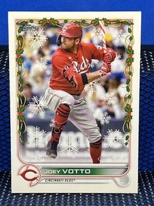 2022 Topps Holiday JOEY VOTTO Cincinnati Reds SP Short Print Candy Cane Bat - Picture 1 of 2
