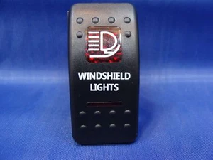 ROCKER SWITCHES DAYSTAR, CARLING, STYLE WINDSHIELD LIGHTS SWITCH 12 VOLT RED  - Picture 1 of 3