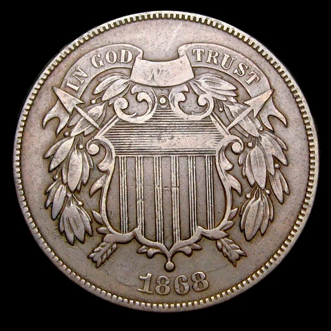 1868 Two Cent Piece 2cp ---- Nice Condition Type Coin ---- #WW794 Cover