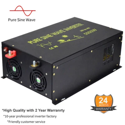 5000W Pure Sine Wave Inverter 60V 72V  to 110V 220V Power Converter Home Solar - Image 1 of 4