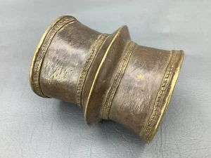 Antique African Brass Currency Cuff Bracelet - Picture 1 of 14
