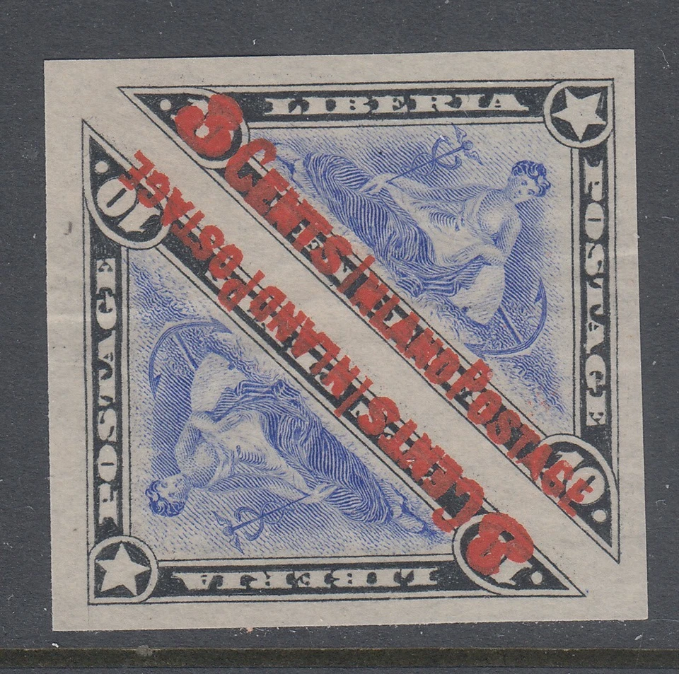 Liberia # 126B/127E Imperforate Proof Pair 1910-12 Issue Triangle - Image 1 of 1