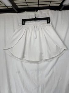 Zella Skort Girls Large 10/12 white Flexible Hem Drawstring Shorts - Picture 1 of 11