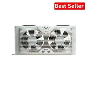 Compact Window Fan with Remote Control and Built-in Thermostat - Modern Design - Picture 1 of 2