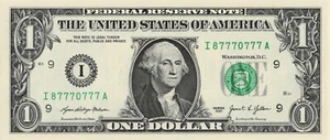 six of a kind triple pair fancy serial number A run I district I87770777A 7s $1 - Picture 1 of 2