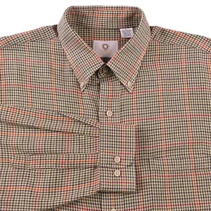 Camisa Viyella Marrón Azul Naranja Gun Club Cuadros Lana Algodón Abotonada XL - Imagen 1 de 7